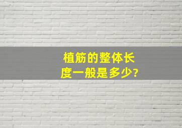 植筋的整体长度一般是多少?