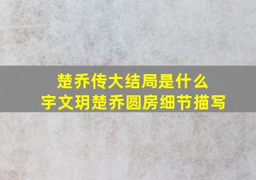 楚乔传大结局是什么 宇文玥楚乔圆房细节描写