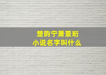 楚昀宁萧景珩小说名字叫什么