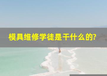 模具维修学徒是干什么的?