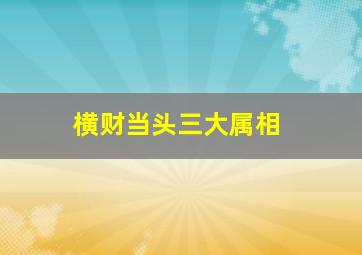 横财当头三大属相