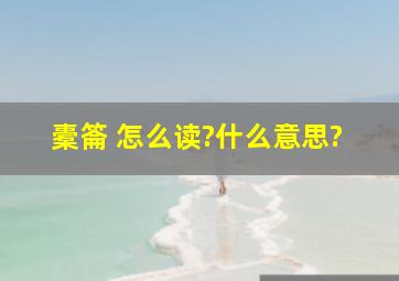 橐䈁 怎么读?什么意思?