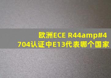 欧洲ECE R44/04认证中E13代表哪个国家