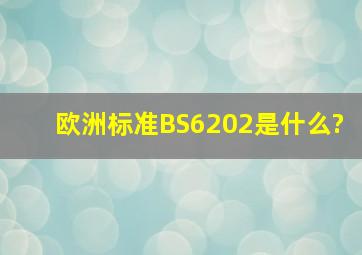 欧洲标准BS6202是什么?