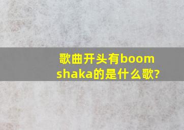 歌曲开头有boom shaka的是什么歌?