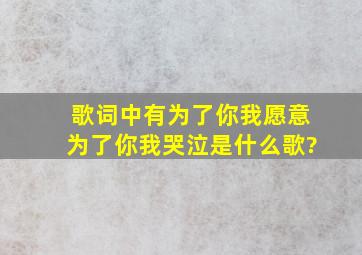 歌词中有为了你我愿意为了你我哭泣是什么歌?