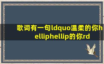 歌词有一句“温柔的你,……的你”是哪首歌曲