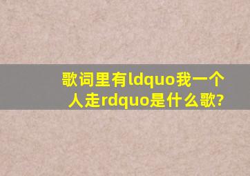 歌词里有“我一个人走”是什么歌?