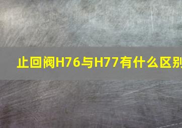 止回阀H76与H77有什么区别