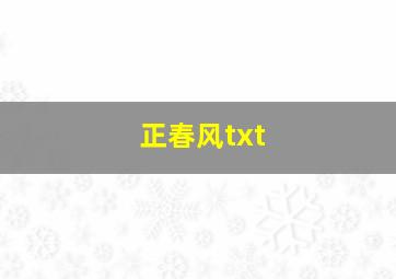 正春风txt