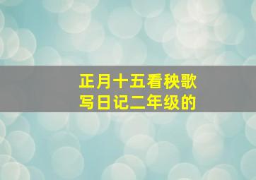 正月十五看秧歌写日记二年级的