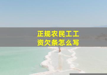 正规农民工工资欠条怎么写