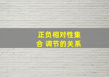 正负相对性集合 调节的关系