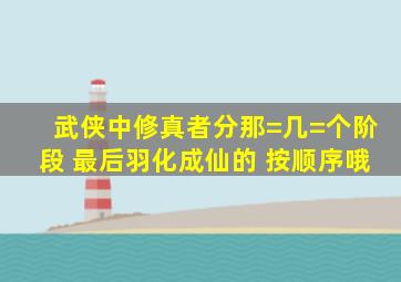 武侠中修真者分那=几=个阶段 最后羽化成仙的 按顺序哦