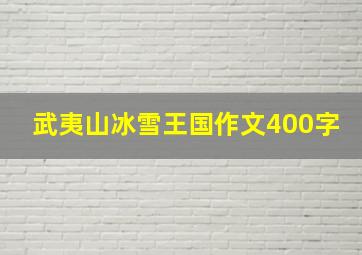 武夷山冰雪王国作文400字