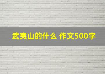 武夷山的什么 作文500字