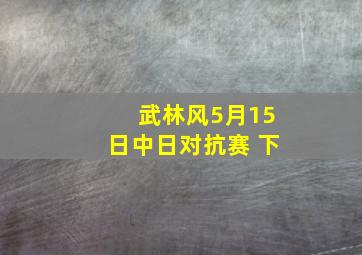 武林风5月15日中日对抗赛 下