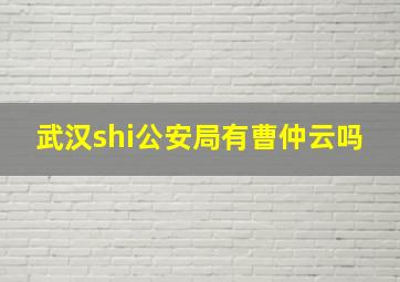 武汉shi公安局有曹仲云吗