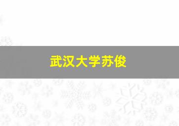 武汉大学苏俊