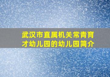 武汉市直属机关常青育才幼儿园的幼儿园简介