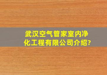 武汉空气管家室内净化工程有限公司介绍?