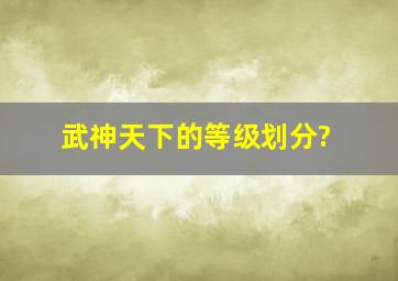 武神天下的等级划分?