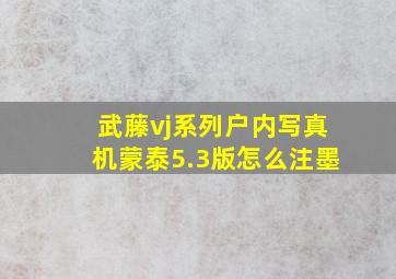 武藤vj系列户内写真机蒙泰5.3版怎么注墨