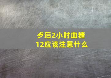 歺后2小时血糖12应该注意什么