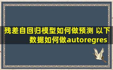 残差自回归模型如何做预测 以下数据如何做autoregressive预测