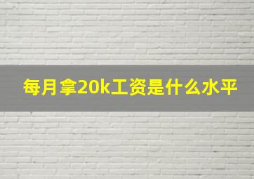 每月拿20k工资是什么水平