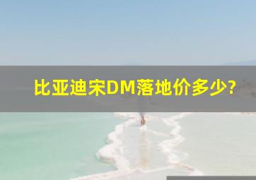 比亚迪宋DM落地价多少?