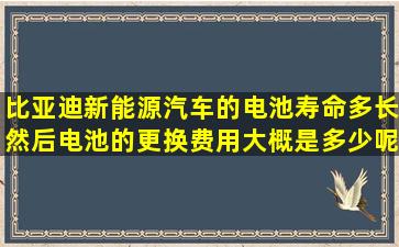 比亚迪新能源汽车的电池寿命多长,然后电池的更换费用大概是多少呢?