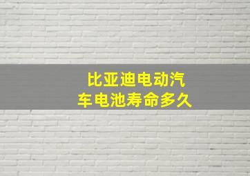 比亚迪电动汽车电池寿命多久