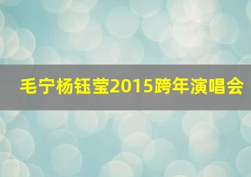 毛宁杨钰莹2015跨年演唱会