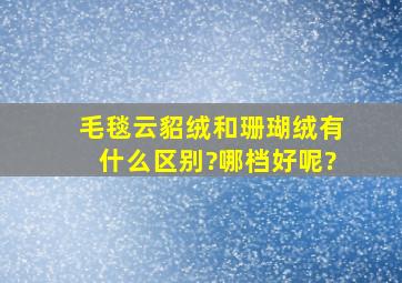 毛毯云貂绒和珊瑚绒有什么区别?哪档好呢?