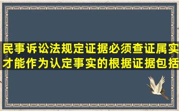 民事诉讼法规定证据必须查证属实才能作为认定事实的根据证据包括