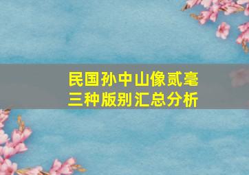 民国孙中山像贰毫三种版别汇总分析