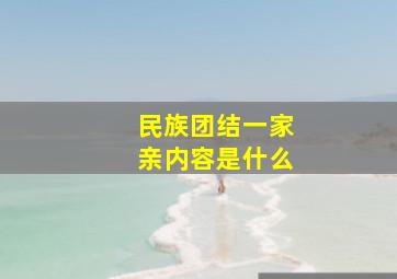 民族团结一家亲内容是什么(