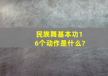 民族舞基本功16个动作是什么?