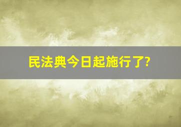 民法典今日起施行了?