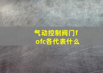 气动控制阀门fo,fc各代表什么