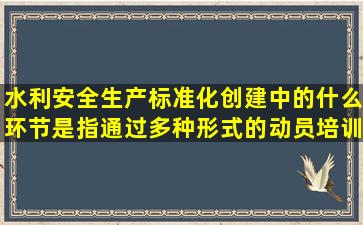 水利安全生产标准化创建中的什么环节是指通过多种形式的动员培训