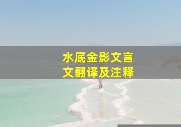 水底金影文言文翻译及注释