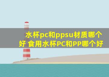 水杯pc和ppsu材质哪个好 食用水杯PC和PP哪个好