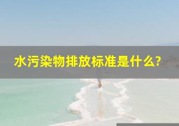 水污染物排放标准是什么?