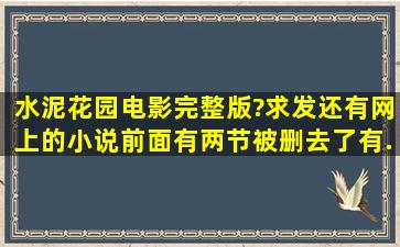 水泥花园电影完整版?求发。。还有网上的小说前面有两节被删去了,有...