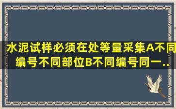 水泥试样必须在()处等量采集。A、不同编号不同部位B、不同编号同一...