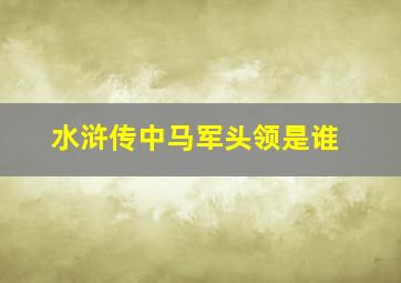 水浒传中马军头领是谁