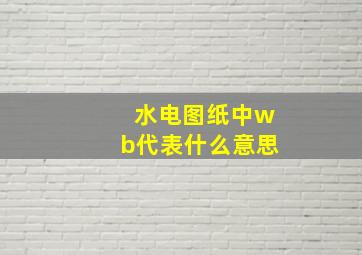 水电图纸中wb代表什么意思