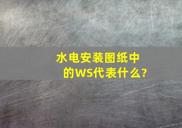 水电安装图纸中的WS代表什么?